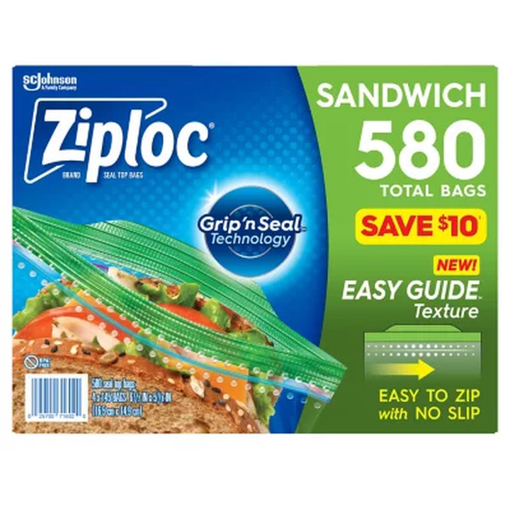 Ziploc Easy Open Tab Sandwich Bags, 580 Ct.