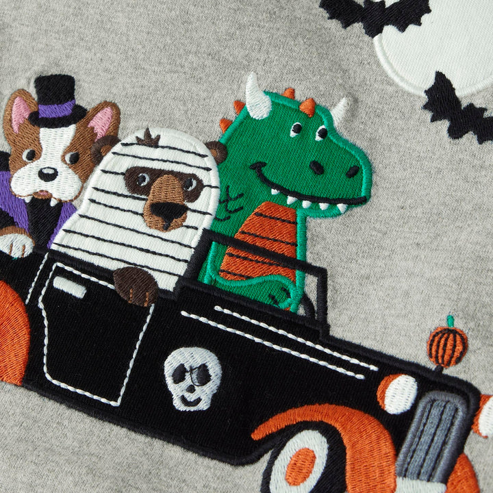 Gymboree Boys' and Toddler Embroidered Graphic Long Sleeve T-Shirts 12 Halloween Car