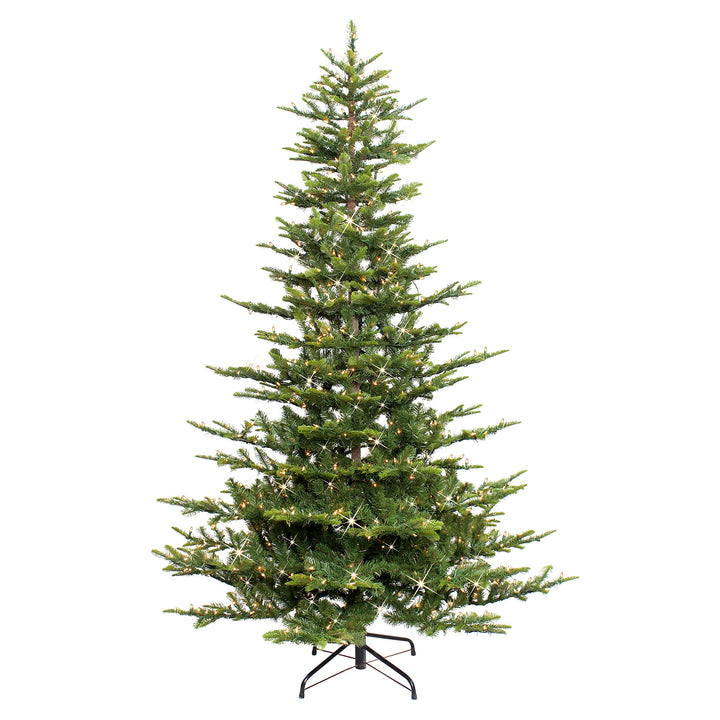 Puleo International 7.5 Foot Pre-Lit Aspen Fir Artificial Christmas Tree with 700 UL Listed Clear Lights Green 7.5' Aspen Fir with 700 Clear Lights