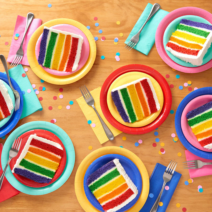 American Greetings Rainbow Party Supplies, Multicolor Paper Dinner Plates (50-Count)