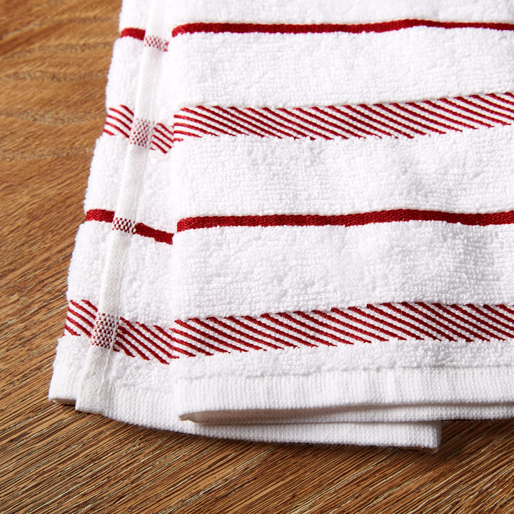 KitchenAid Albany Kitchen Towel 4-Pack Set, Passion Red/White, 16"x26" 16"x26"