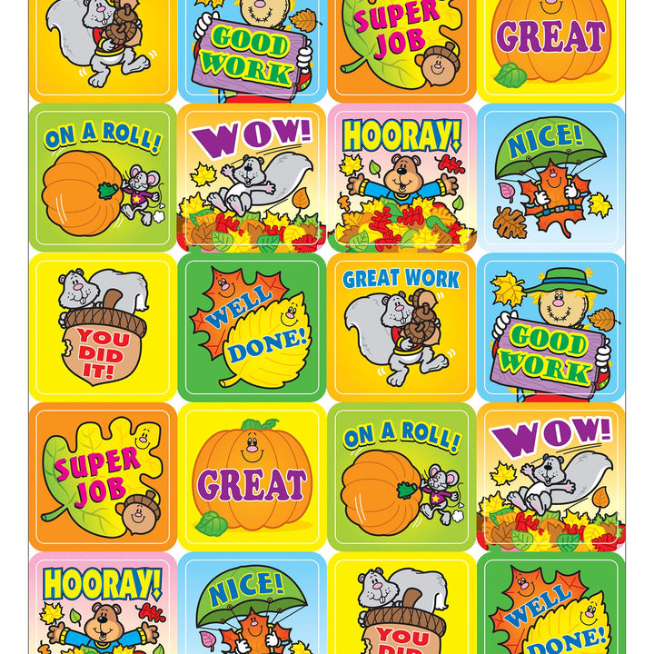 Carson Dellosa 120pc Fall Fun Motivational Stickers, Fall Stickers for Classroom Prizes, Motivation, Back to School Stickers, Inspirational Stickers, Reward Stickers, 6 Sticker Sheets