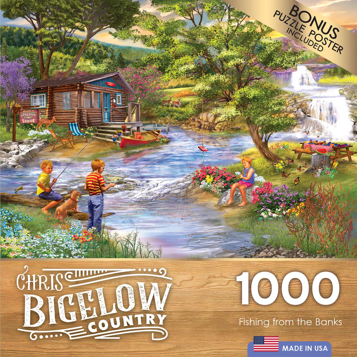 Cra-Z-Art - RoseArt - Bigelow Country 1000PC - Fishing from The Banks