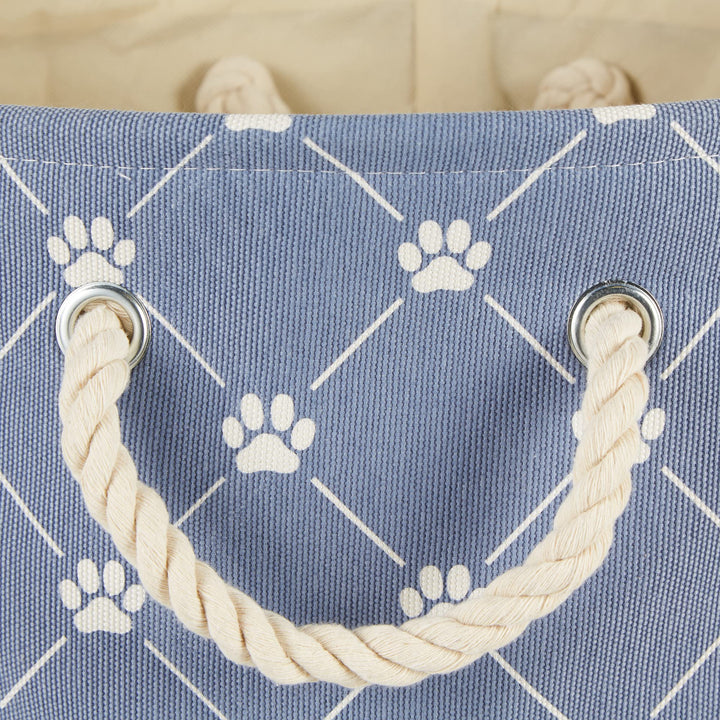 Bone Dry Pet Storage Collection Paw and Bone Print, Large Rectangle, 17.5x12x15, Stonewash Blue Trellis Large Rectangle, 17.5x12x15"