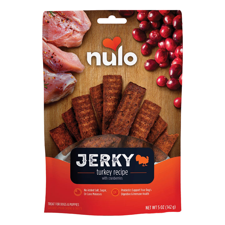 Nulo Premium Jerky Strips Dog Treats, Grain-Free High Protein Jerky Strips made with BC30 Probiotic to Support Digestive & Immune Health