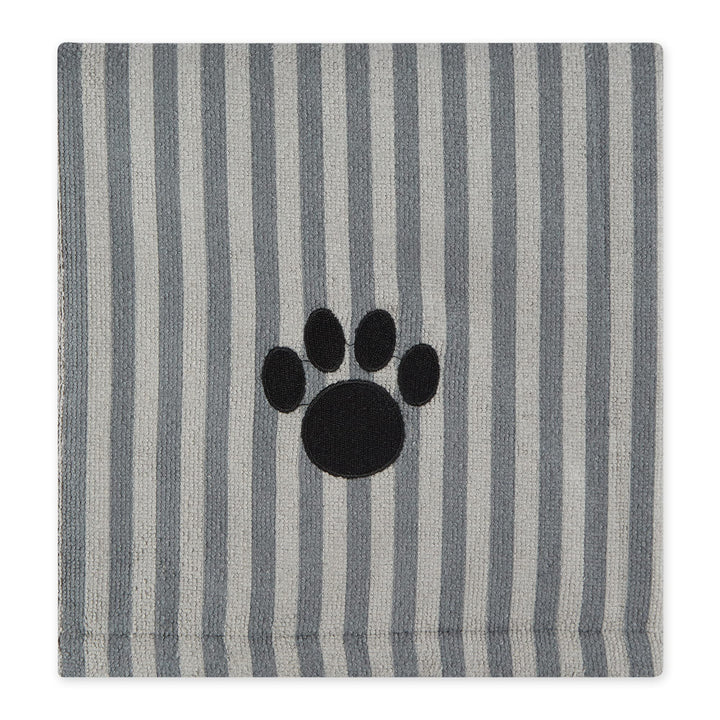 Bone Dry Pet Grooming Towel Collection Absorbent Microfiber X-Large, 41x23.5", Striped Gray