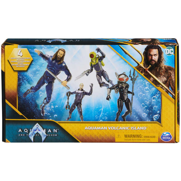 DC Comics, Aquaman Volcanic Island Pack ( Exclusive), 4 Collectible Action Figures with Accessories, Superhero Kids Toys for Boys Ages 3+