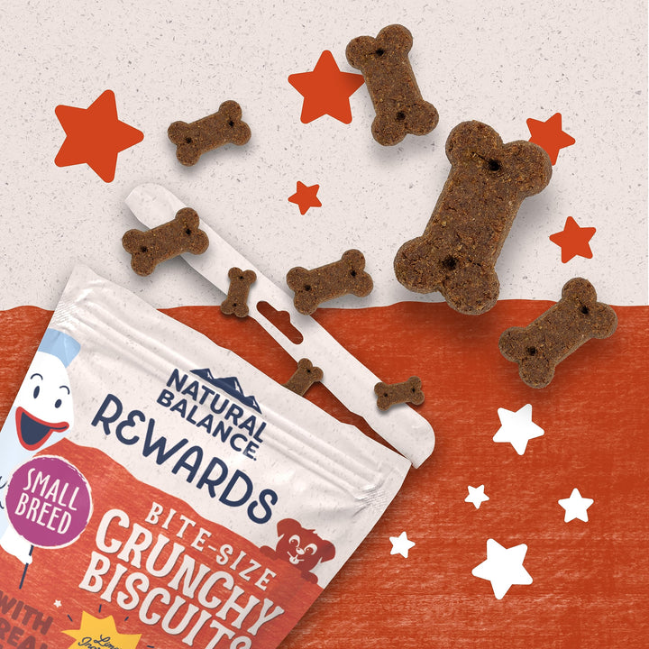 Natural Balance Limited Ingredient Rewards Crunchy Biscuits, Bite-Size Grain-Free Dog Treats for Small-Breed Dogs, Made with Real Venison, 8 Ounce (Pack of 1)