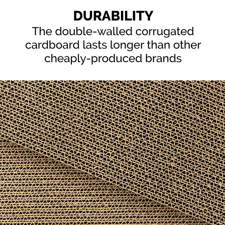 Furhaven Scratching Board w/ Catnip for Indoor Cats, Reversible - Classic Corrugated Cat Scratcher Pad - Green, Standard