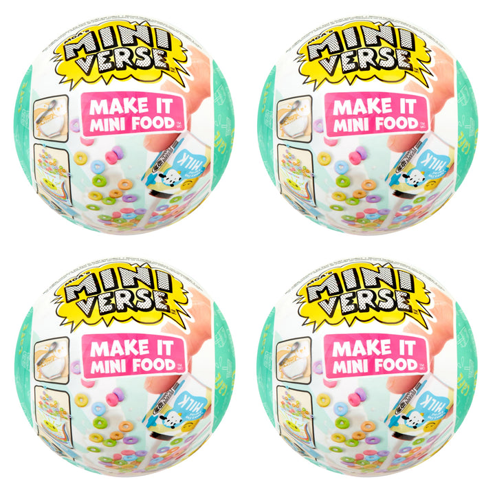 MGA's Miniverse Make It Mini Food Cafe Series 1 Breakfast Shop Bundle (4 Pack) Mini Collectibles, Blind Packaging, DIY, Resin Play, Replica Food, NOT Edible, Collectors, 8+