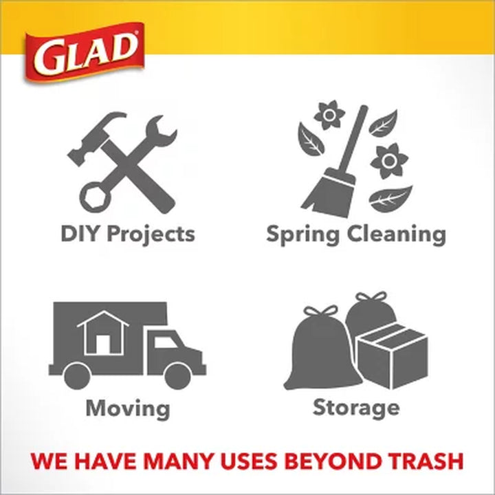 Glad Forceflex Tall Kitchen Trash Bags with Clorox, Lemon Fresh Bleach Scent 13 Gal., 120 Ct.