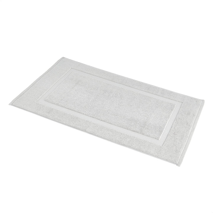 Basics Banded Bathroom Bath Rug Mat, Soft Silver, 31 inches L x 20 inches W