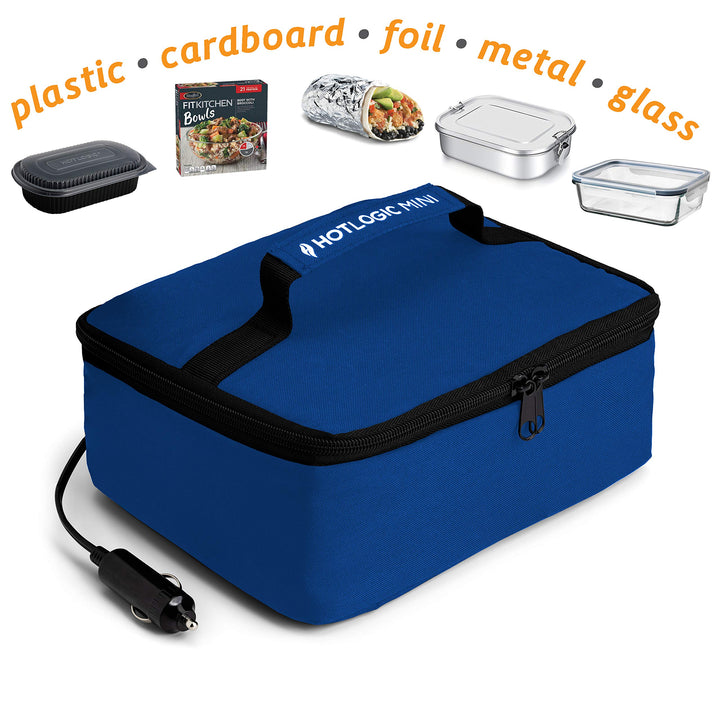 Hot Logic Mini Portable Oven, Blue, 12V Vehicle Plug, 1.5 Quart Capacity, Heats Food in Containers Lunch