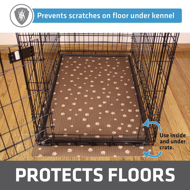 Drymate Dog Crate Mat Liner, Absorbs Urine, Waterproof, Non-Slip, Washable Puppy Pee Pad for Kennel Training - Use Under Pet Cage to Protect Floors, Thin Cut to Fit Design (USA Made) (Brown)(27"x42") 42.0"L x 27.0"W x 0.1"Th Brown