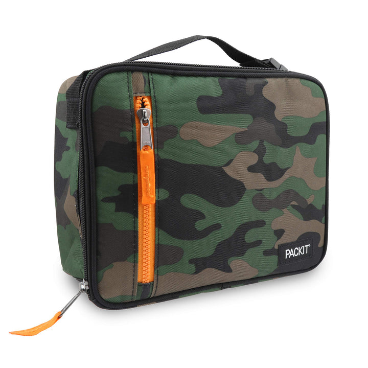 PackIt Freezable Classic Lunch Box, Camo, Built with EcoFreeze Technology, Collapsible, Reusable, Zip Closure With Zip Front Pocket and Buckle Handle, Perfect for Lunches