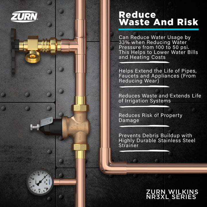 Zurn Wilkins 112-NR3XL 1-1/2" NR3XL Pressure Reducing Valve Single Union Female x Female NPT Connection 1.5 Inch