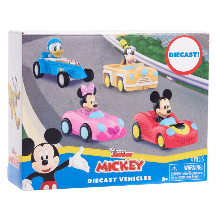 Mickey Mouse Diecast Vehicle 4-Piece Set, Packaging Styles May Vary, Officially Licensed Kids Toys for Ages 3 Up, Exclusive