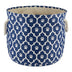 Bone Dry Pet Storage Collection Lattice Paw Print, Small Round, Nautical Blue