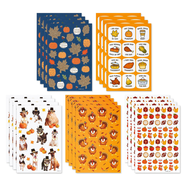 American Greetings 600-Count Thanksgiving Stickers for Kids, Assorted Thanksgiving Themes