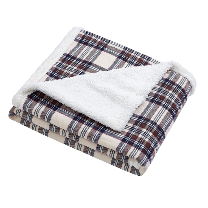 Eddie Bauer - Throw Blanket, Super Soft Reversible Sherpa Fleece Bedding, Ideal Christmas & White Elephant Gifts, Cozy Plaid Throw Blankets for Couch (Edgewood Red, Throw) Edgewood Red Sherpa Throw