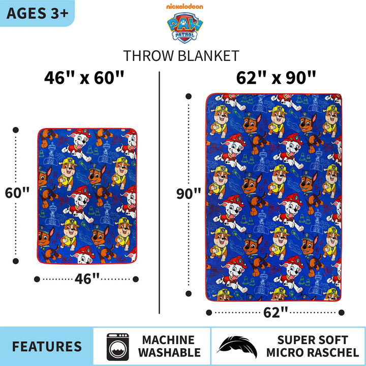 Franco Kids Bedding Super Soft Plush Throw Blanket, 46 in x 60 in, Paw Patrol