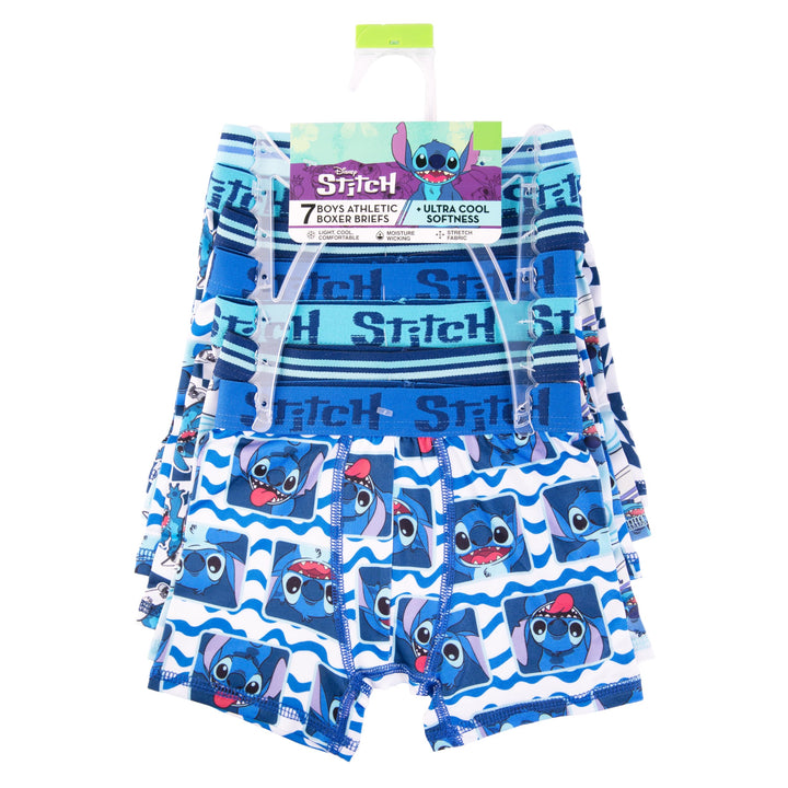 Disney Boys' Lilo & Stitch  Exclusive Athletic Boxer Briefs in Sizes 2/3t, 4t, 4, 6, 8 & 10 7-pack Athletic Bxrbr - Sitch