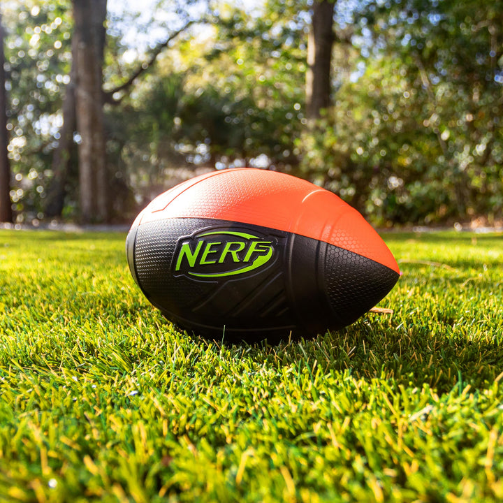 NERF Kids Foam Football - Pro Grip Youth Soft Foam Ball - Indoor + Outdoor Football for Kids - Small NERF Foam Football - 9" Inch Youth Sized Football - Red + Black