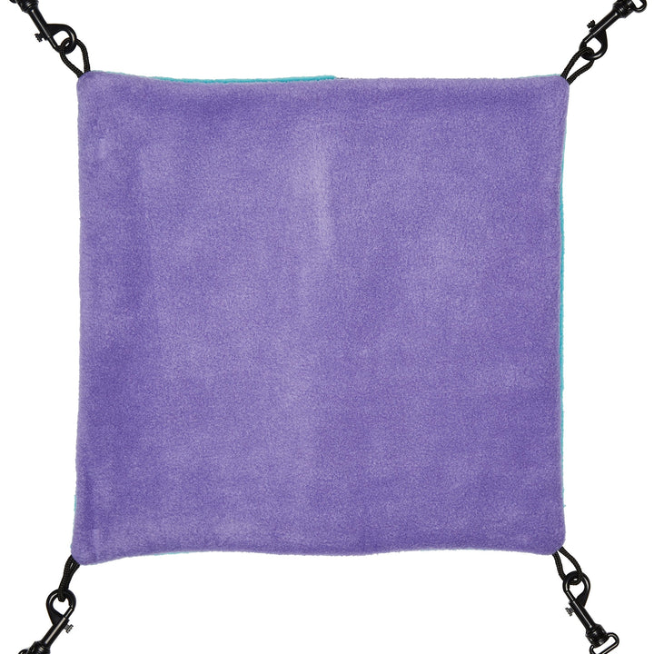 MidWest Homes for Pets Ferret Nation Small Hammock for Ferret Nation & Critter Nation Small Animal Cages | Measures 13L x 12W - Inches, Purple/Teal