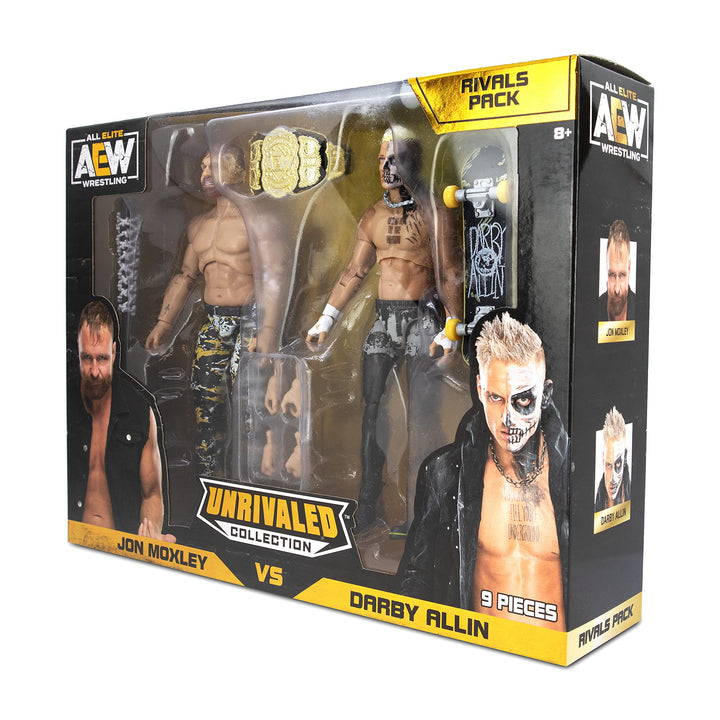 All Elite Wrestling Unrivaled Collection Rivals Pack - Darby Allin and Jon Moxley Action Figures, Plus Accessories - Exclusive