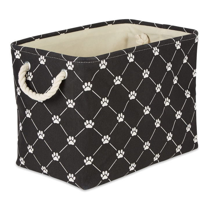 Bone Dry Pet Storage Collection Paw and Bone Print, Small Rectangle, 14x8x9, Black Trellis Small Rectangle, 14x8x9"