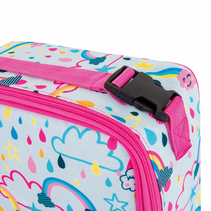 PackIt Freezable Classic Lunch Box, Rainbow Sky, Built with EcoFreeze Technology, Collapsible, Reusable, Zip Closure With Zip Front Pocket and Buckle Handle, Perfect for School Lunches