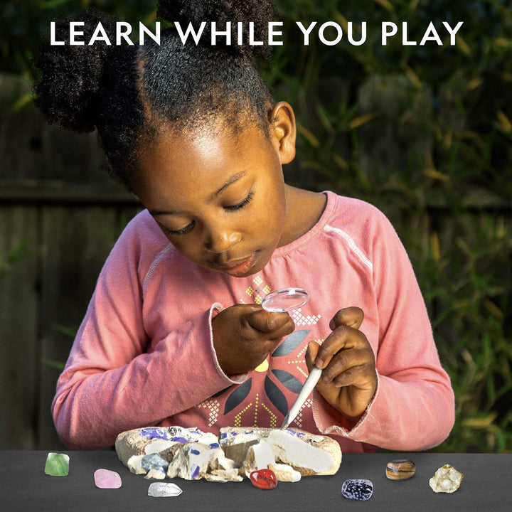 Mega Dig Kit - Dig Up 15 Real Gemstones and Crystals, Science Kit for Kids, Gift for Girls and Boys