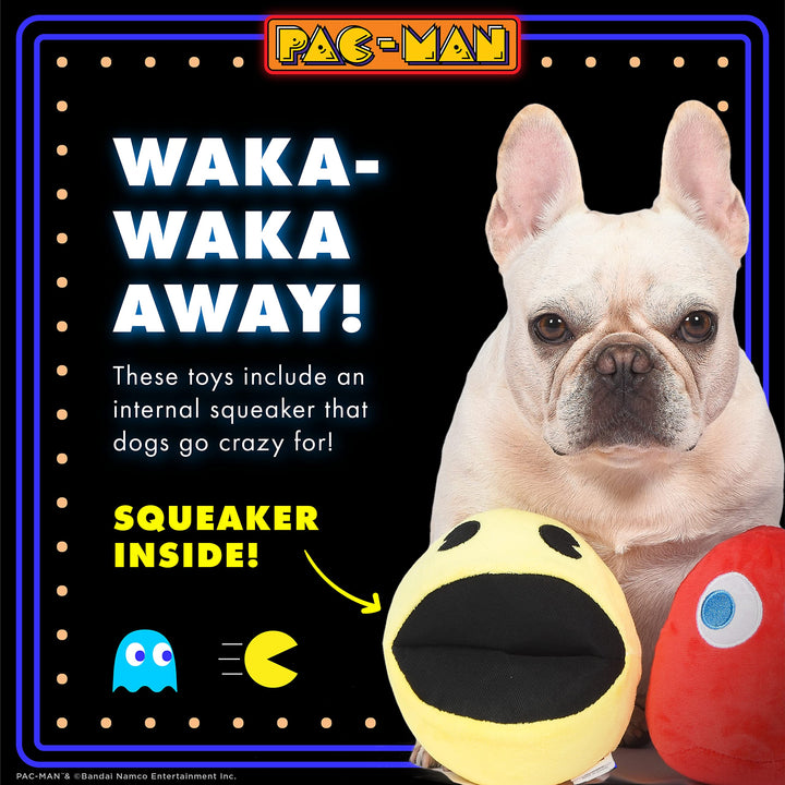 for Pets 2 Piece 6" PAC-MAN & Blinky Plush Squeak Toy for Dogs | Plush Dog Toys with Squeaky, Squeaker Plush | Officially Licensed Pet Products Pacman & Blinky Plush 6 Inch - 2 Pack