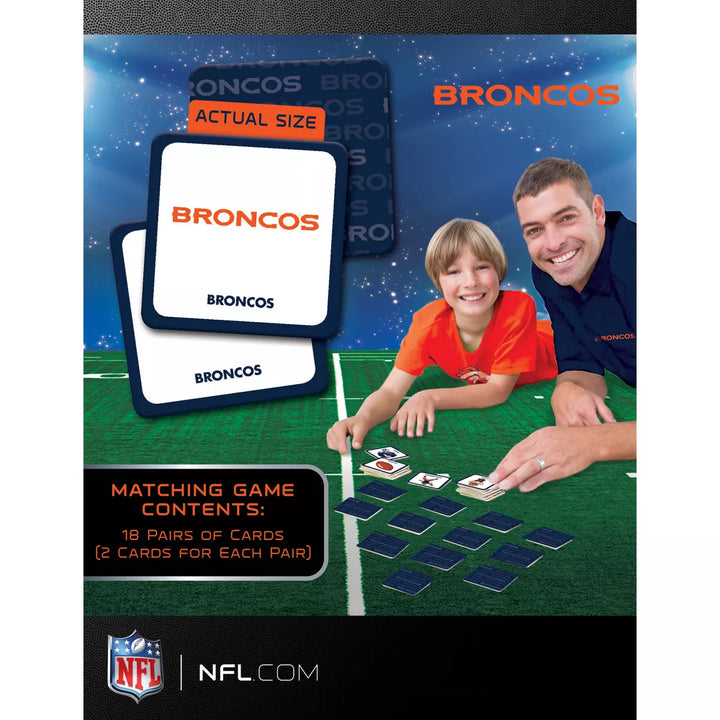 Masterpieces Officially Licensed NFL Denver Broncos Matching Game for Kids and Families.