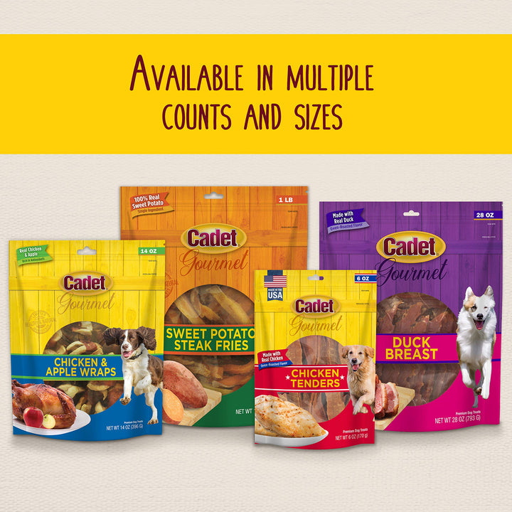 Cadet Gourmet Sweet Potato & Chicken Wraps Dog Treats - Healthy and Natural Chicken and Sweet Potato Dog Training Treats for Small & Large Dogs - Inspected & Tested in USA (28 oz.) 28 Ounce (Pack of 1)