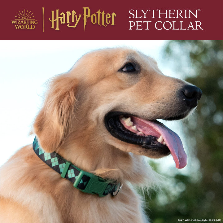 Harry Potter Slytherin Dog Collar in Size Extra Large | XLarge Dog Collar, Harry Potter Dog Collar | Harry Potter Dog Apparel & Accessories for Hogwarts Houses, Slytherin X-Large