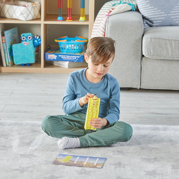 hand2mind MathLink Cubes Numberblocks 21-30 Activity Set, 20 Preschool Learning Activities, Counting Blocks, Linking Cubes, Educational Toys for Kids, Number Games, Math Manipulatives Kindergarten