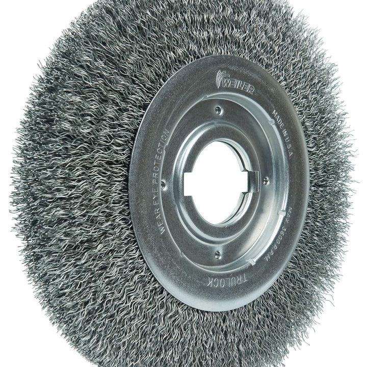 Weiler 06170 10" Medium Face Crimped Wire Wheel , .020" Steel Fill, 2" Arbor Hole, Made in the USA 0.020 Wire Size