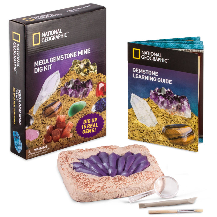 The Ultimate Bundle for Any Rock Lover By National Geographic - Includes Rock Tumbler Kit, 10 Break Your Own Geodes, and a Gemstone Dig Kit!