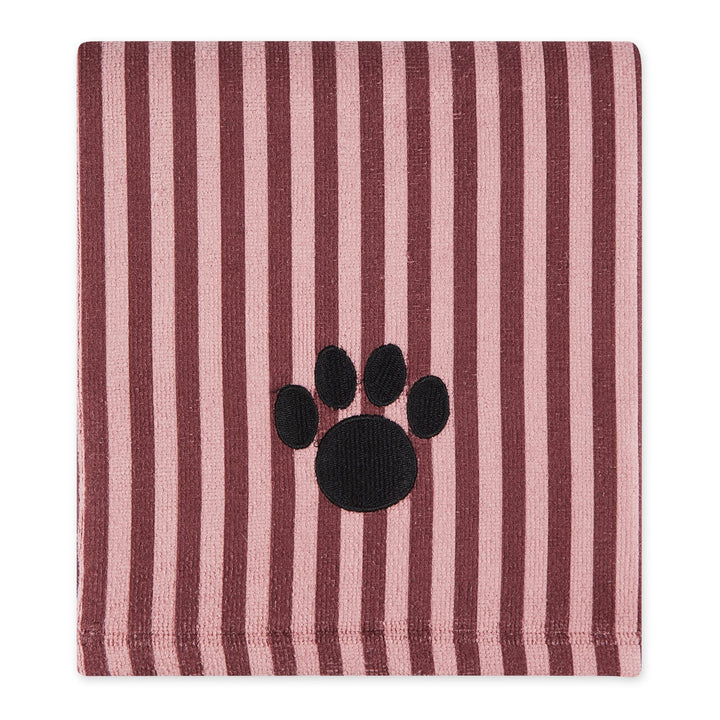 Bone Dry Pet Grooming Towel Collection Absorbent Microfiber X-Large, 41x23.5", Striped Cranberry
