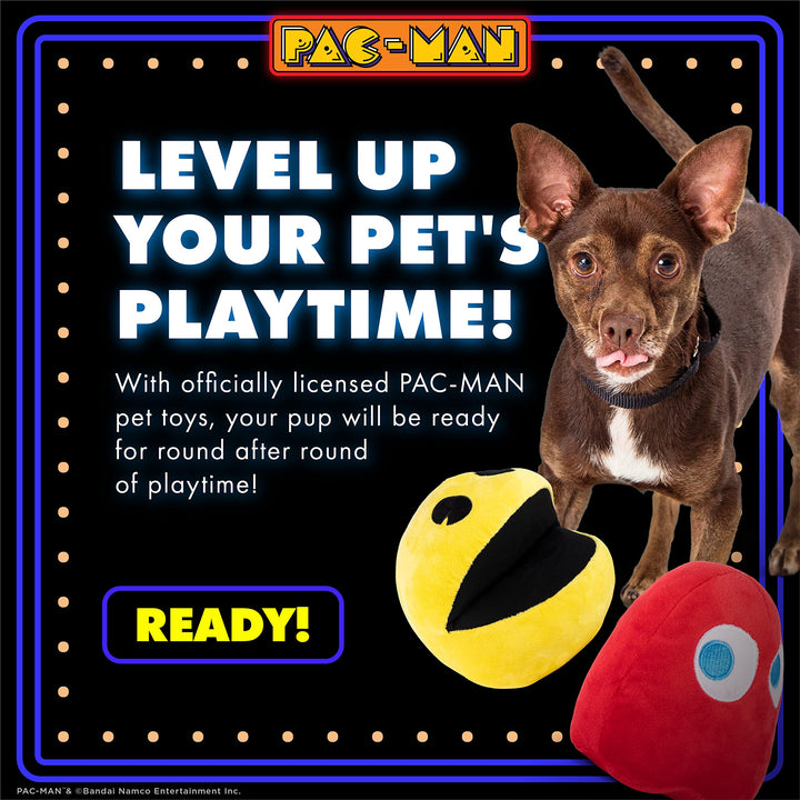 for Pets 2 Piece 6" PAC-MAN & Blinky Plush Squeak Toy for Dogs | Plush Dog Toys with Squeaky, Squeaker Plush | Officially Licensed Pet Products Pacman & Blinky Plush 6 Inch - 2 Pack