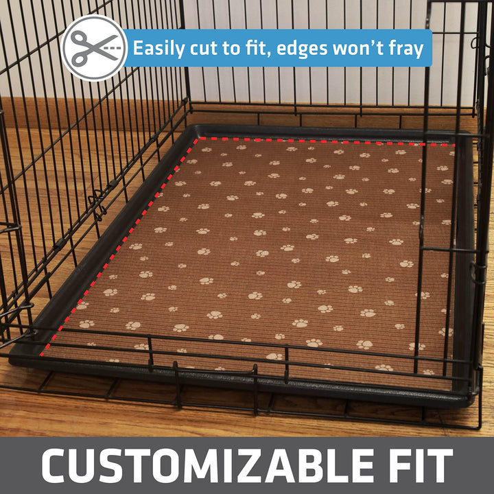 Drymate Dog Crate Mat Liner, Absorbs Urine, Waterproof, Non-Slip, Washable Puppy Pee Pad for Kennel Training - Use Under Pet Cage to Protect Floors, Thin Cut to Fit Design (USA Made) (Brown)(27"x42") 42.0"L x 27.0"W x 0.1"Th Brown