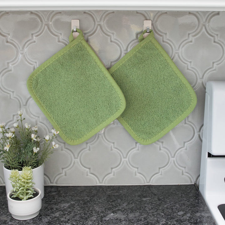 Ritz Terry Potholder & Hot Pad: Unparalleled Heat Resistant, Durable 100% Cotton  Ergonomically Designed for Optimal Grip  Easy-Care Machine Washable, Perfect for Your Kitchen  Cactus Green, 2-Pk