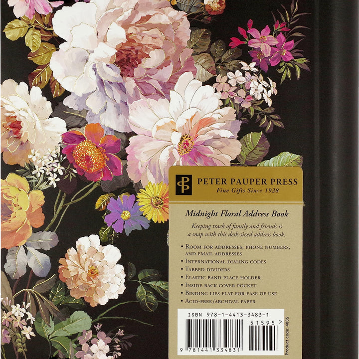 Midnight Floral Large Address Book