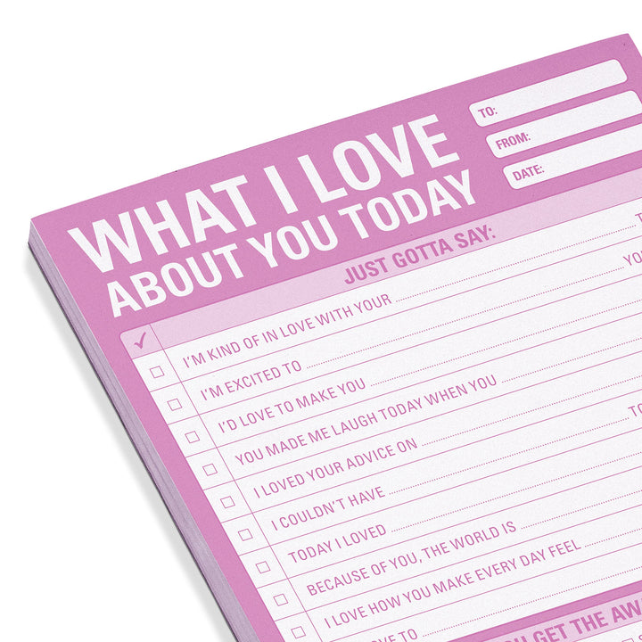 1-Count Knock Knock What I Love about You Today Pad, Love Letter Paper Checklist Lunch Box Notes for Husband, 6 x 9-inches 1-Count