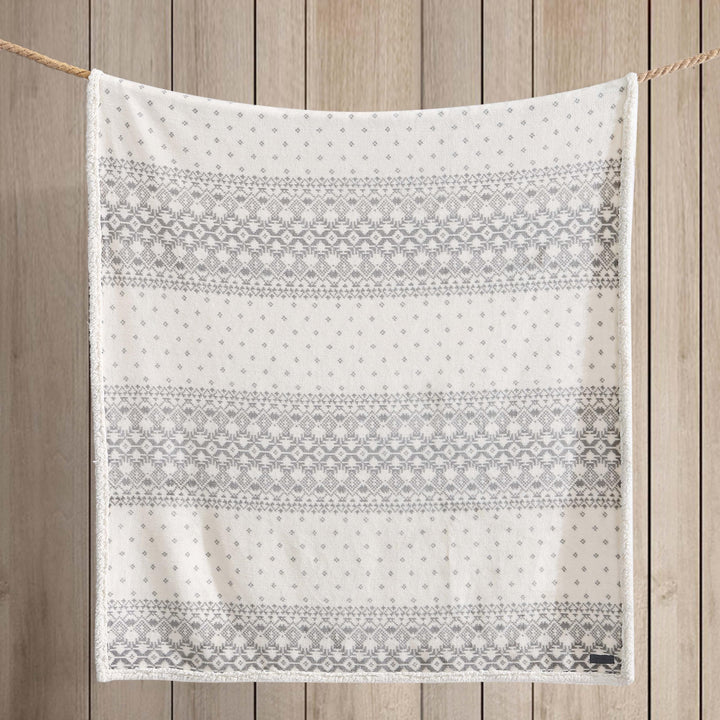 Eddie Bauer - Throw Blanket, Super Soft Reversible Sherpa Fleece Bedding, Ideal Christmas & White Elephant Gifts, Cozy Plaid Throw Blankets for Couch (Elk Stance Grey, Throw) Elk Stance Grey/White Animal