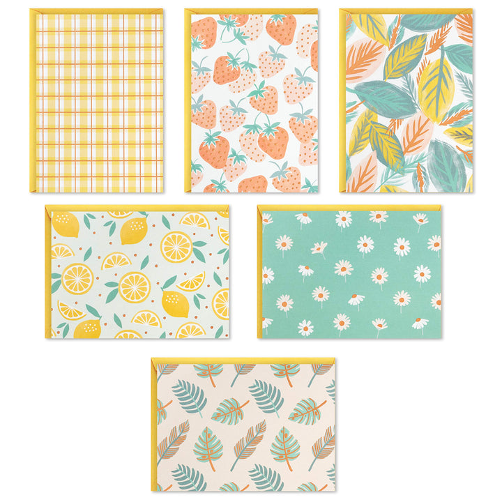 Hallmark Blank Cards Assortment, 24 Cards with Envelopes (Citrus, Greenery, Gingham, Strawberries) for Easter, Mother's Day, Any Occasion