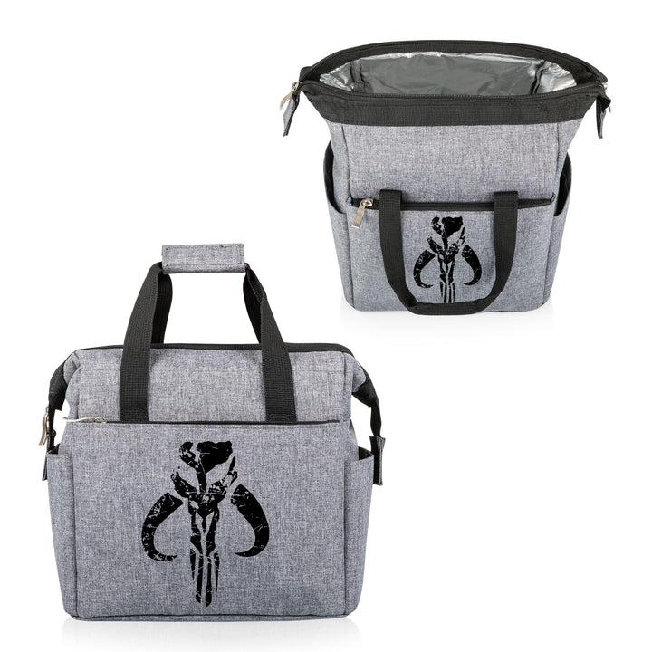 PICNIC TIME Star Wars Mandalorian Mythosaur Skull On The Go Lunch Bag, Soft Cooler Lunch Box, Insulated Lunch Bag, (Heathered Gray) 10 x 6 x 10.5 Star Wars Mandalorian Mythosaur Skull - Heathered Gray