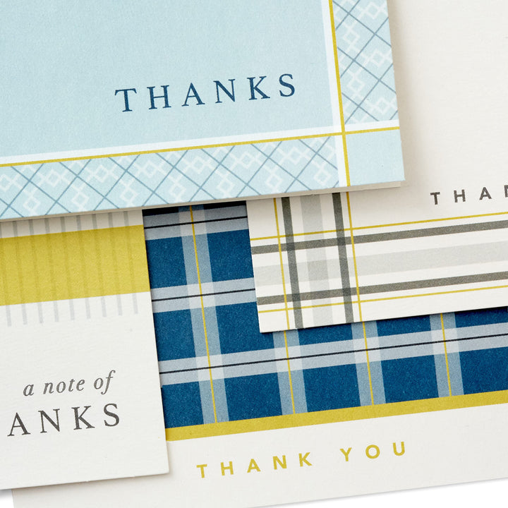 Hallmark Thank You Cards Assortment, Stripes and Plaid (48 Cards with Envelopes) Stripes & Plaid