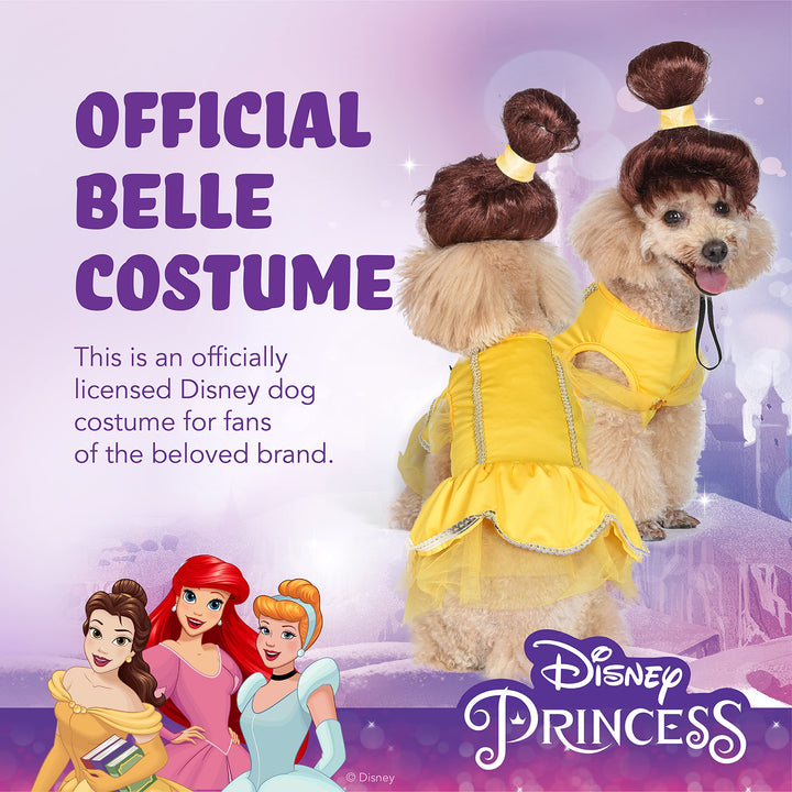 Halloween Disney Princess Belle Costume - Extra Extra Large | Disney Princess Halloween Costumes for Dogs, Officially Licensed Disney Dog Halloween Costume, Yellow (FF22919) XX-Large